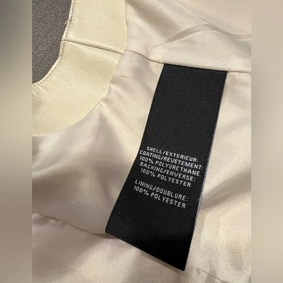 💛👚7 FOR ALL MANKIND Creme Ecru Vegan Leather Top Vest NWT - Picture 6 of 7